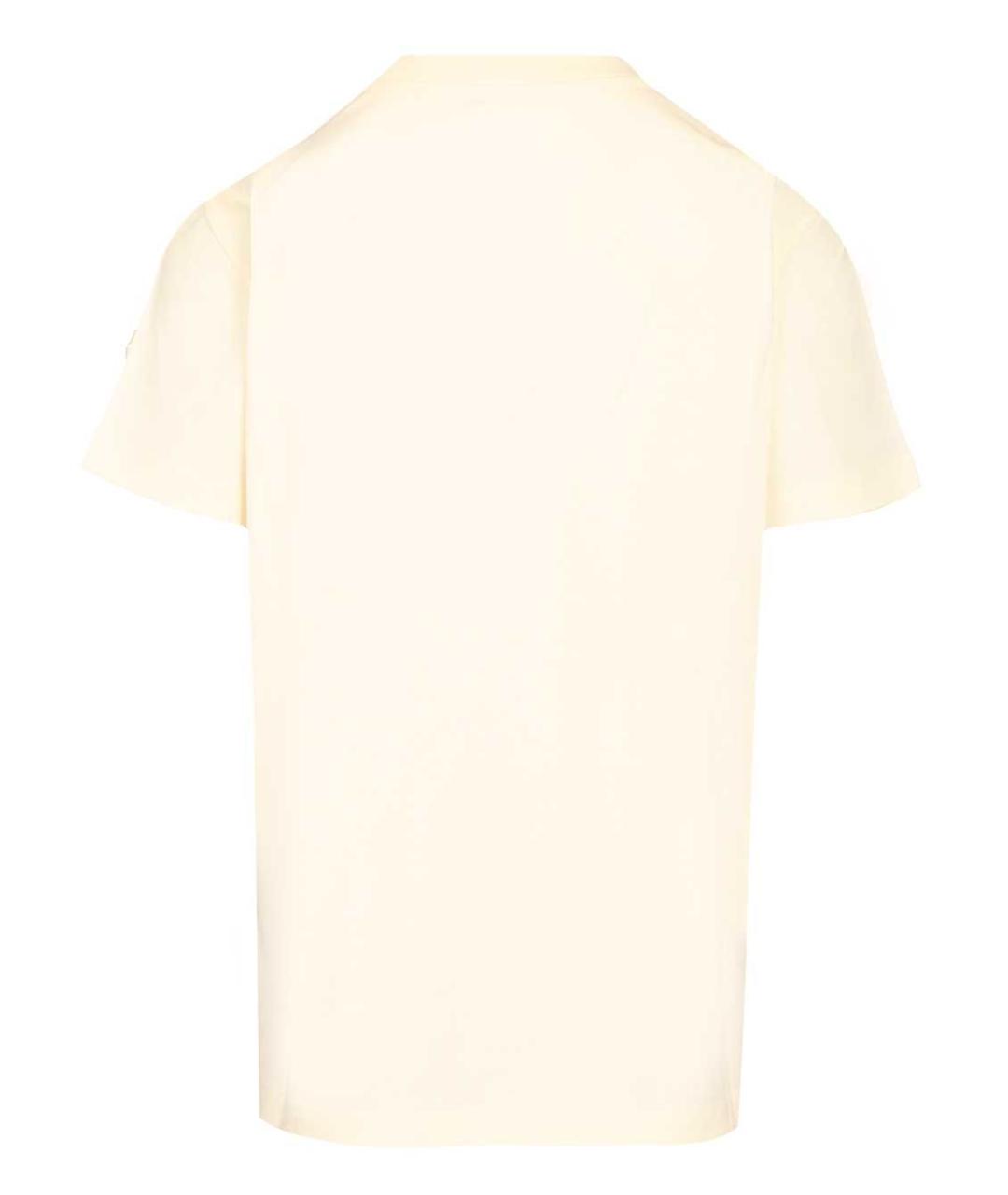 MONCLER Бежевая хлопковая футболка, фото 2