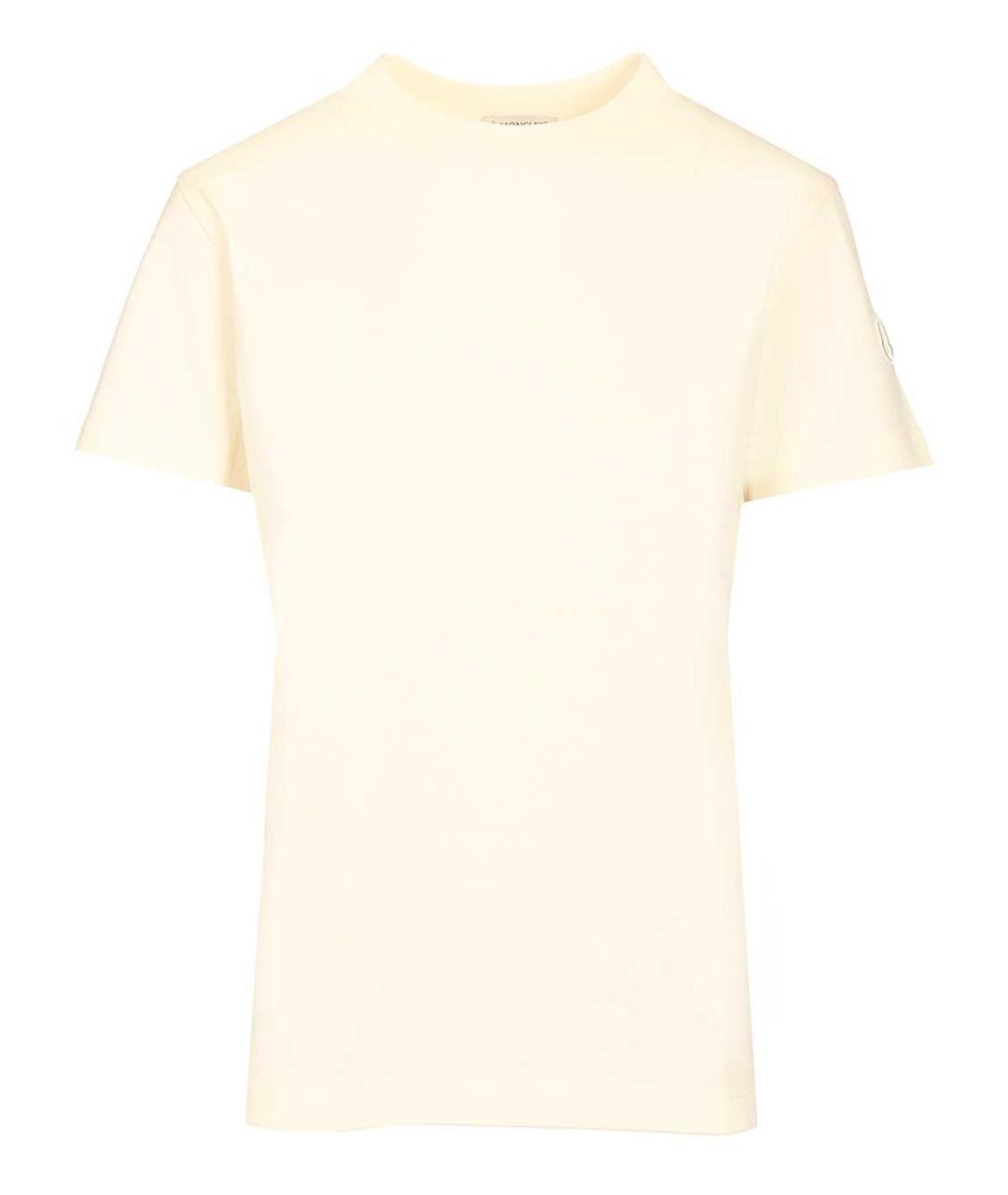 MONCLER Бежевая хлопковая футболка, фото 1