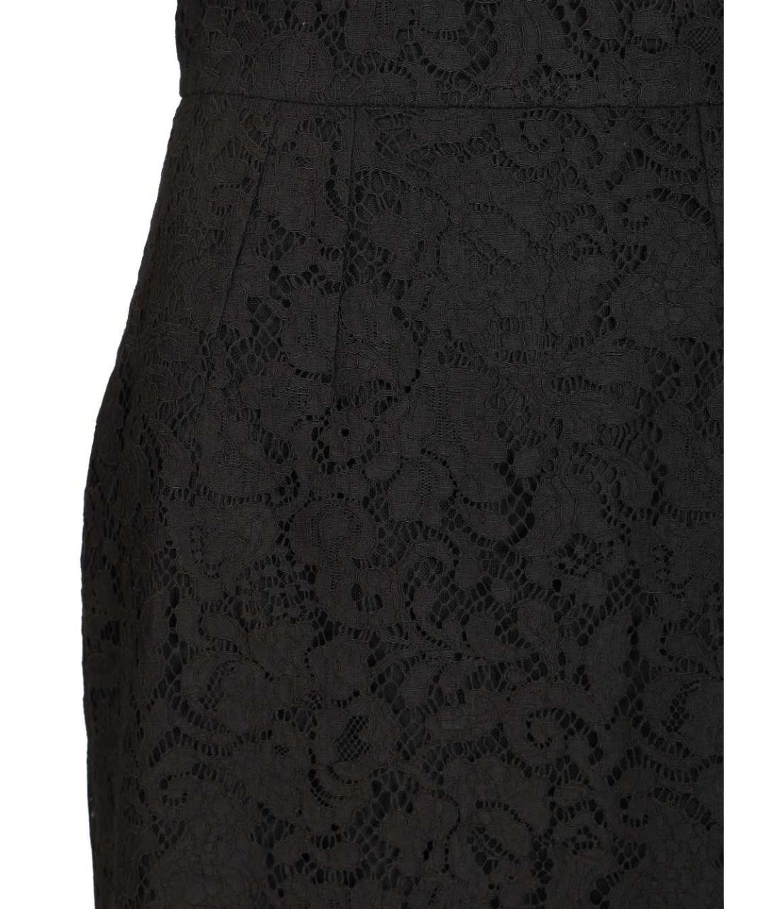 DOLCE&GABBANA Черная хлопковая юбка миди, фото 4