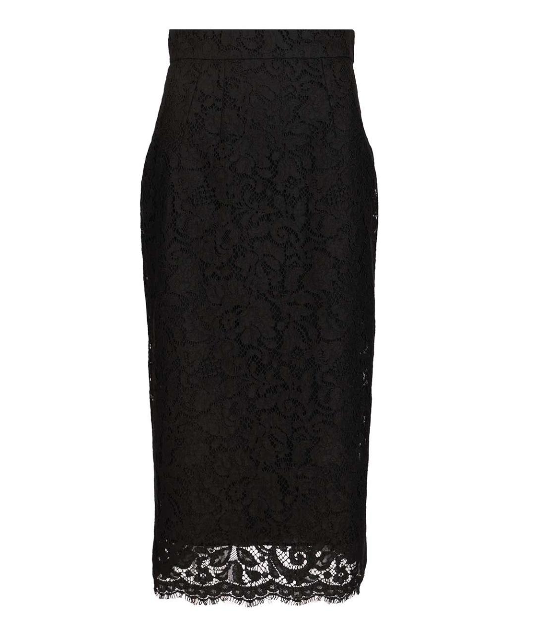 DOLCE&GABBANA Черная хлопковая юбка миди, фото 1