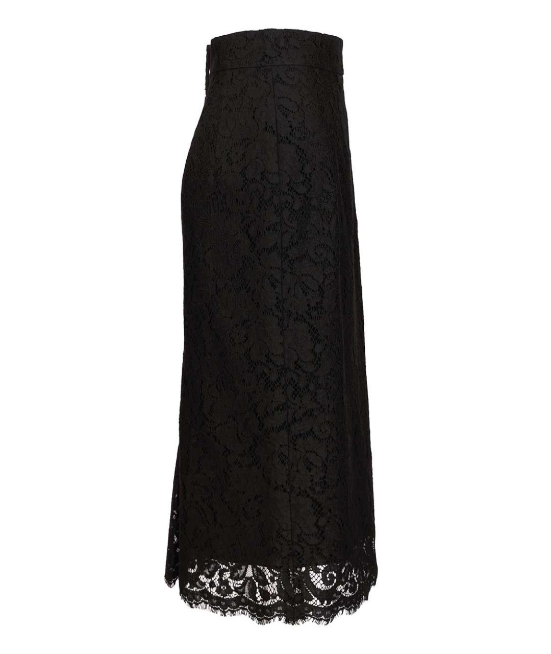 DOLCE&GABBANA Черная хлопковая юбка миди, фото 3