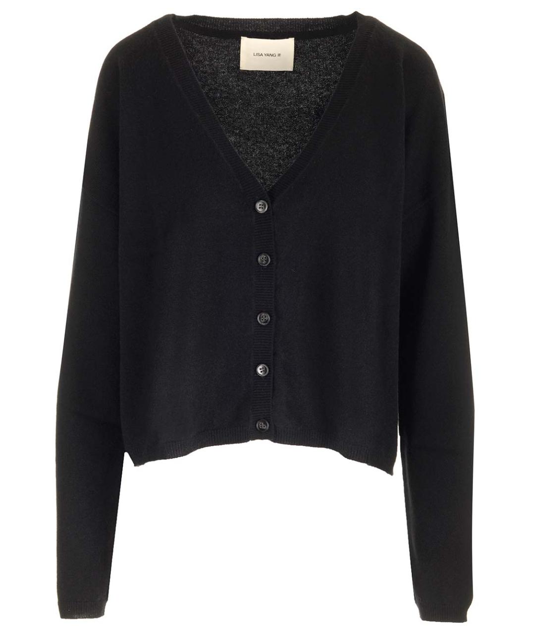 LISA YANG Черный кашемировый кардиган, фото 1