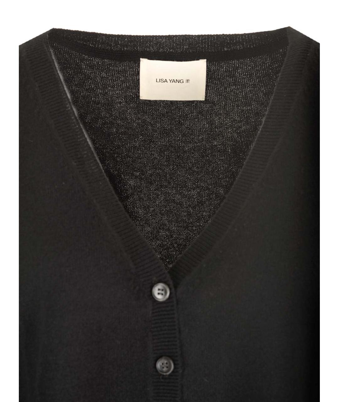 LISA YANG Черный кашемировый кардиган, фото 3