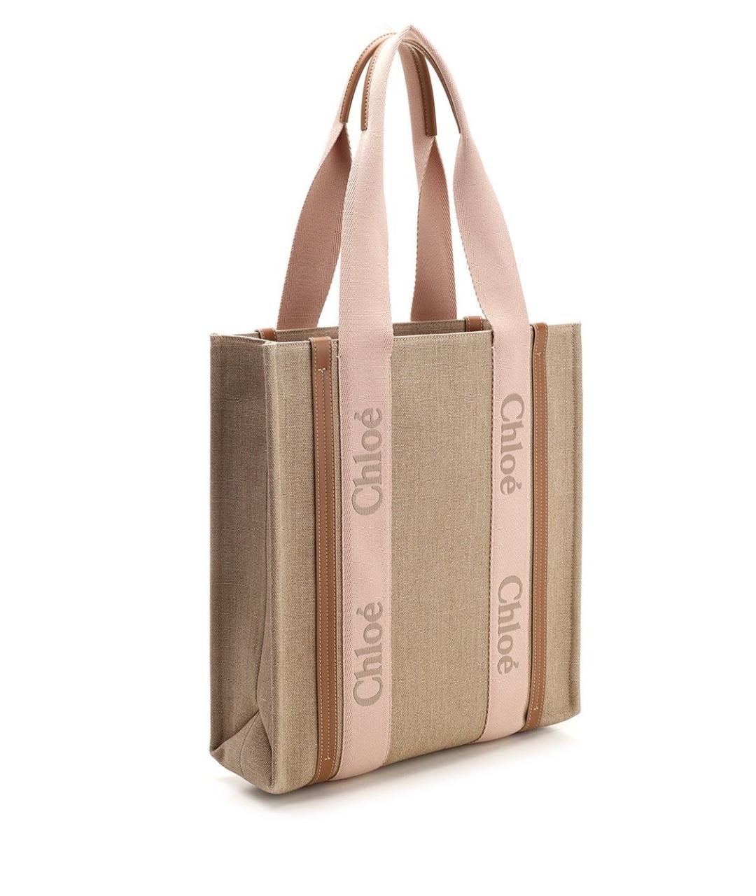 CHLOE Бежевая тканевая сумка тоут, фото 2