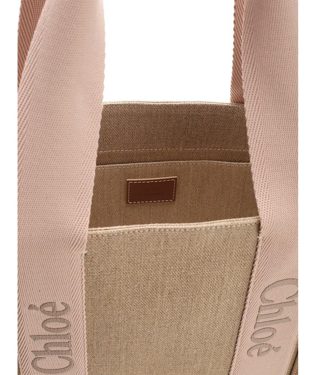 CHLOE Бежевая тканевая сумка тоут, фото 4