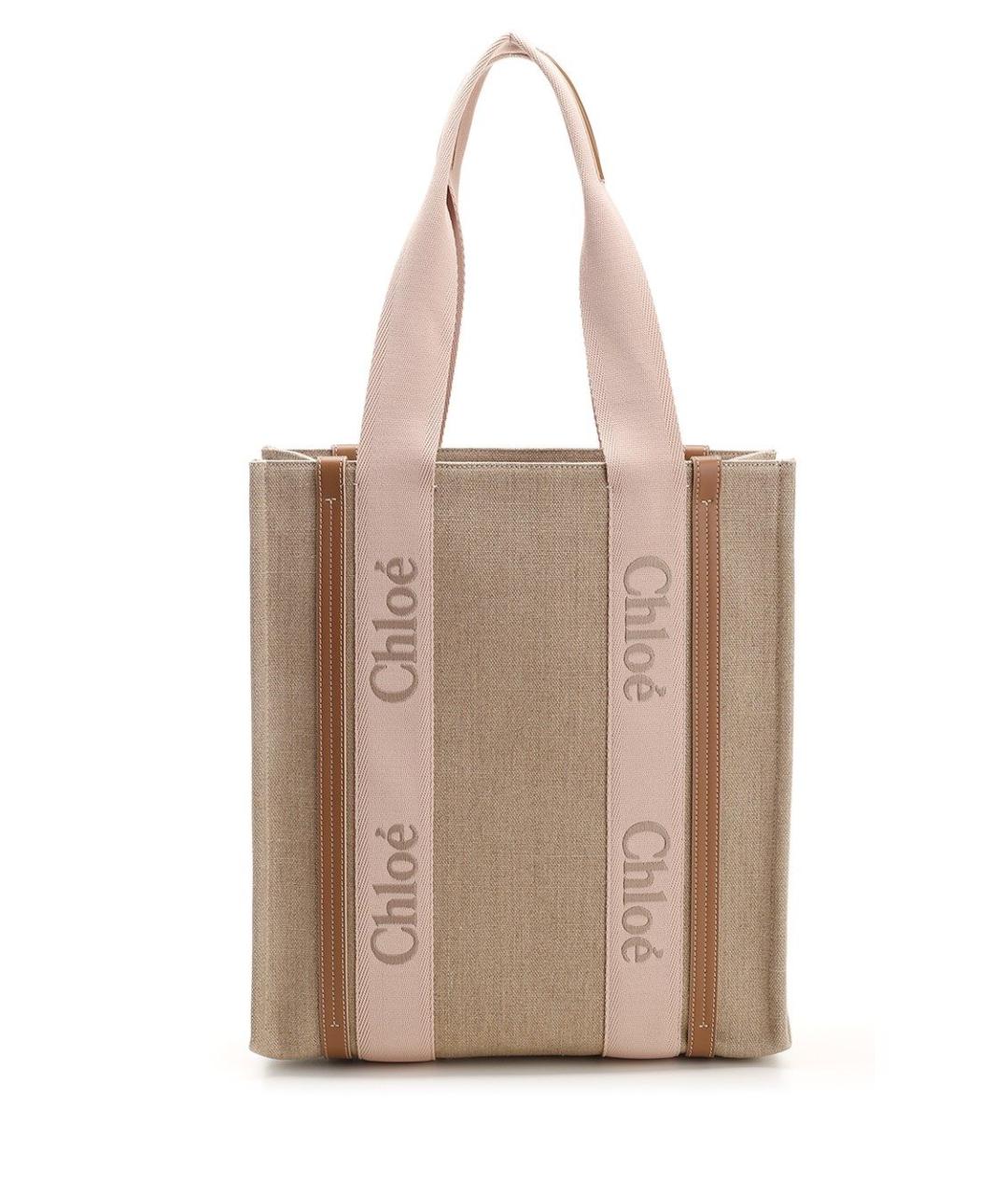 CHLOE Бежевая тканевая сумка тоут, фото 1
