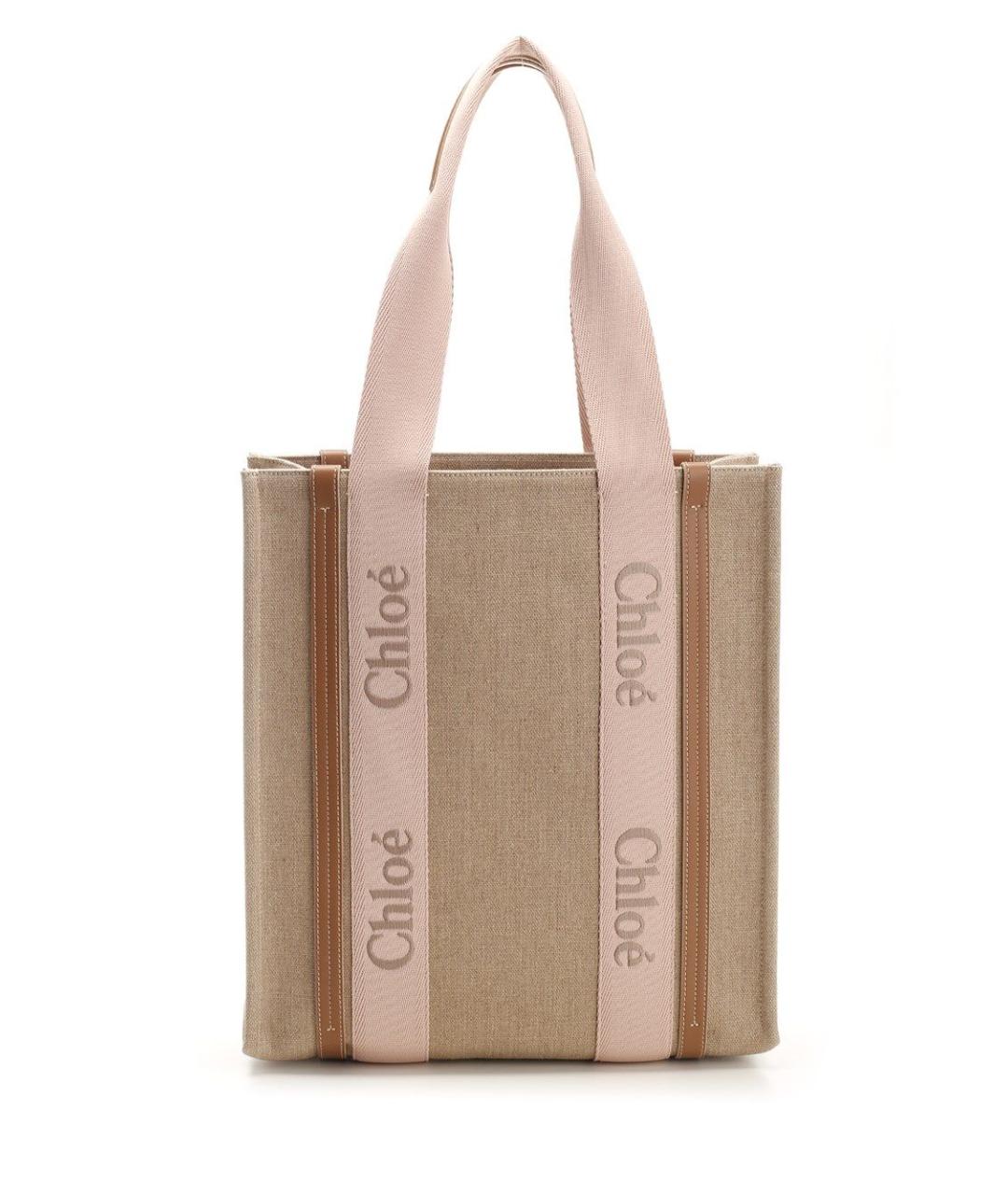 CHLOE Бежевая тканевая сумка тоут, фото 3