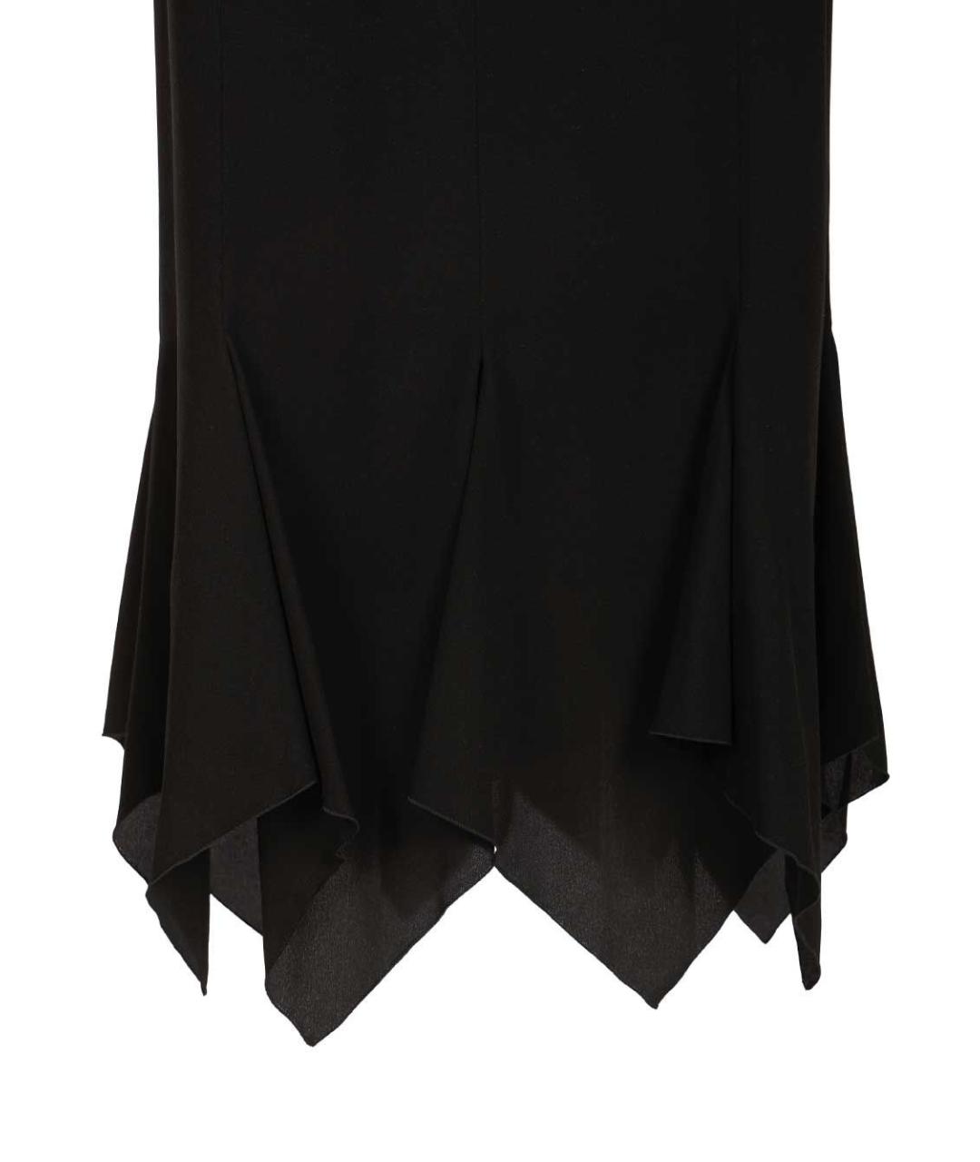 VALENTINO Черная шелковая юбка миди, фото 5