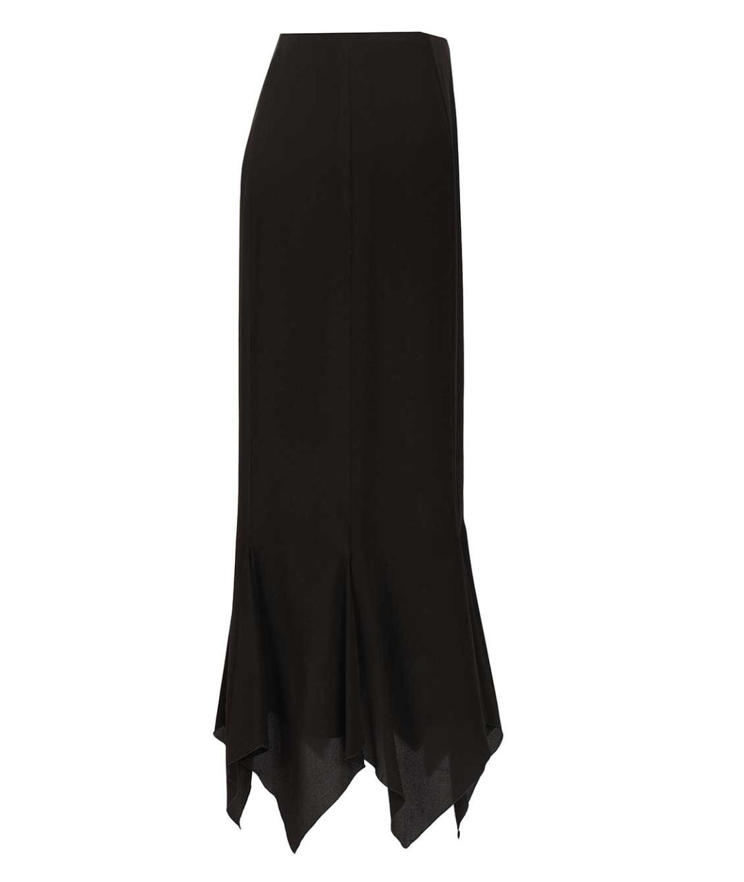 VALENTINO Черная шелковая юбка миди, фото 3