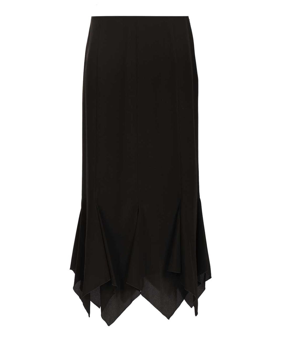 VALENTINO Черная шелковая юбка миди, фото 1