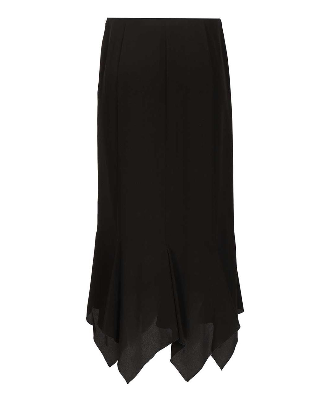 VALENTINO Черная шелковая юбка миди, фото 2