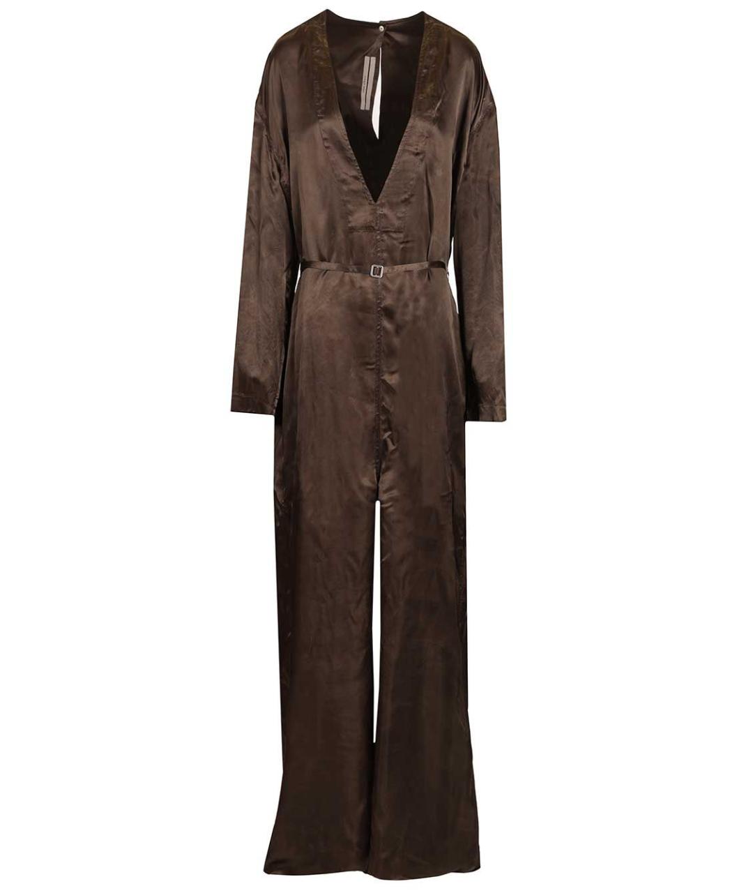 RICK OWENS Коричневый вискозный комбинезон, фото 1