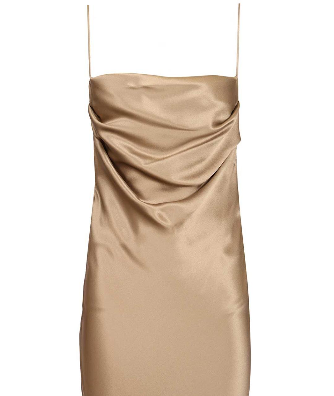 SAINT LAURENT Бежевое шелковое вечернее платье, фото 4
