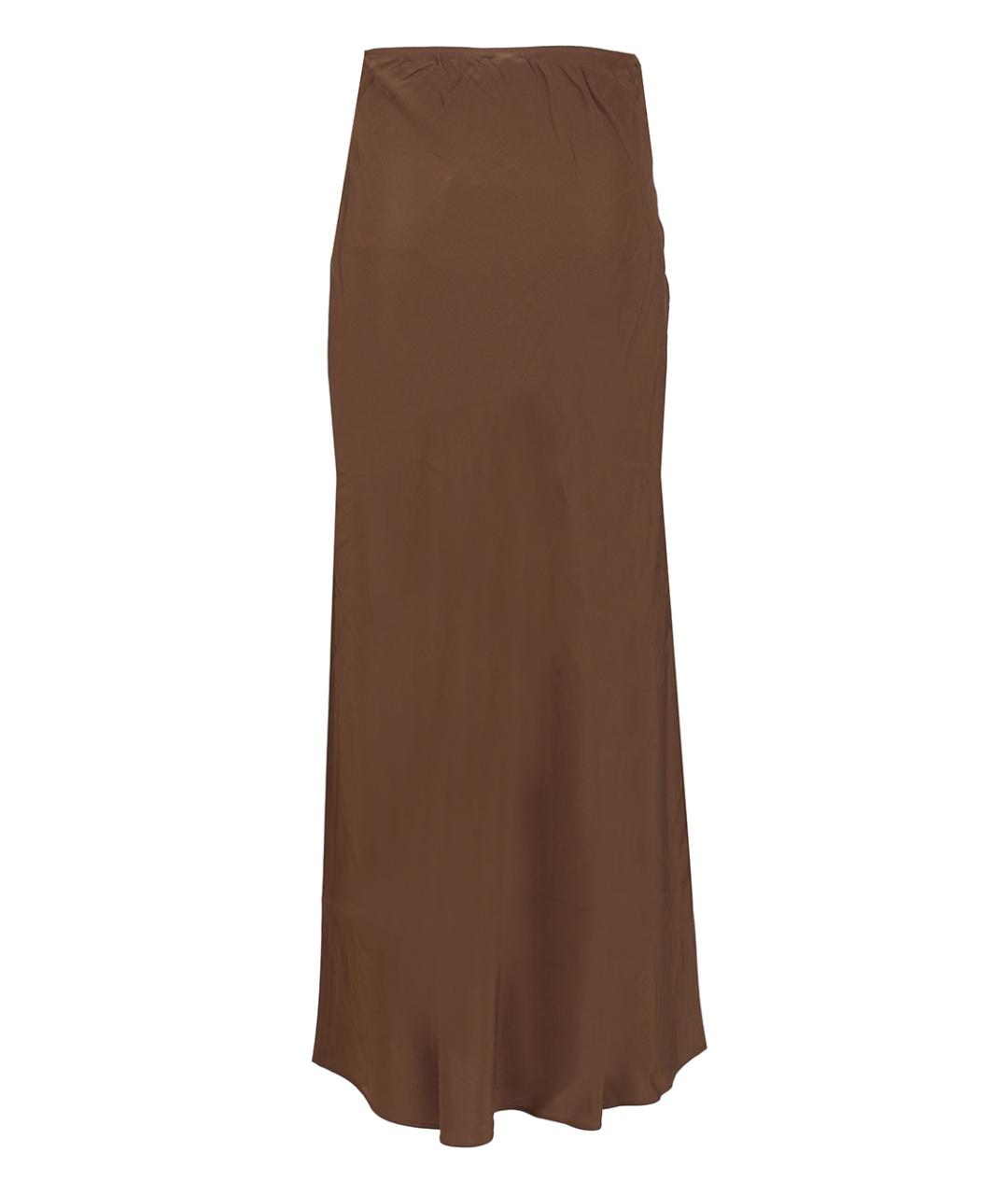MATTEAU Коричневая шелковая юбка миди, фото 2