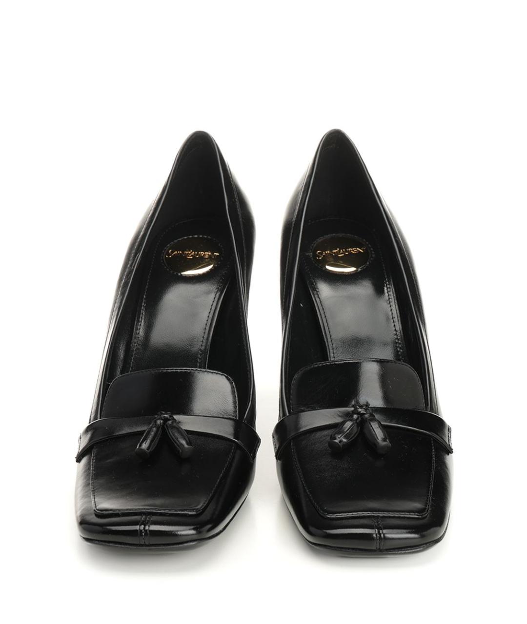 SAINT LAURENT Черные кожаные туфли, фото 5