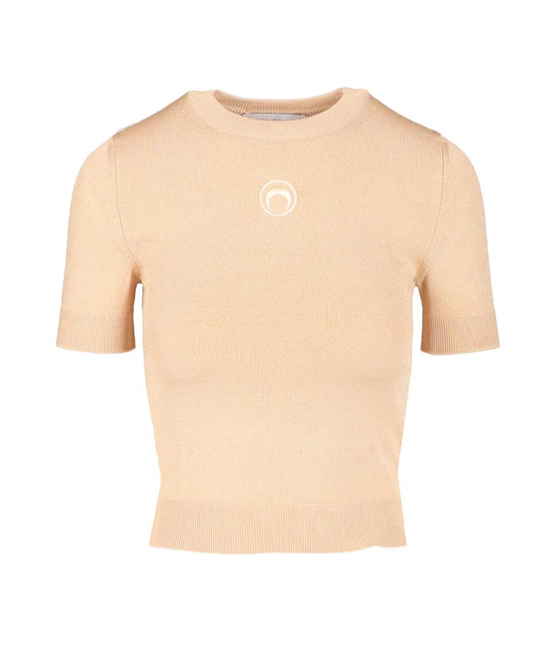 MARINE SERRE Бежевая вискозная футболка, фото 1