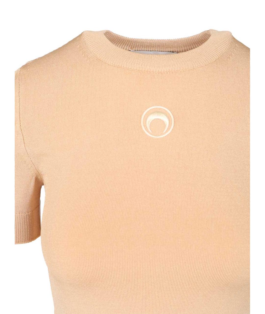 MARINE SERRE Бежевая вискозная футболка, фото 3