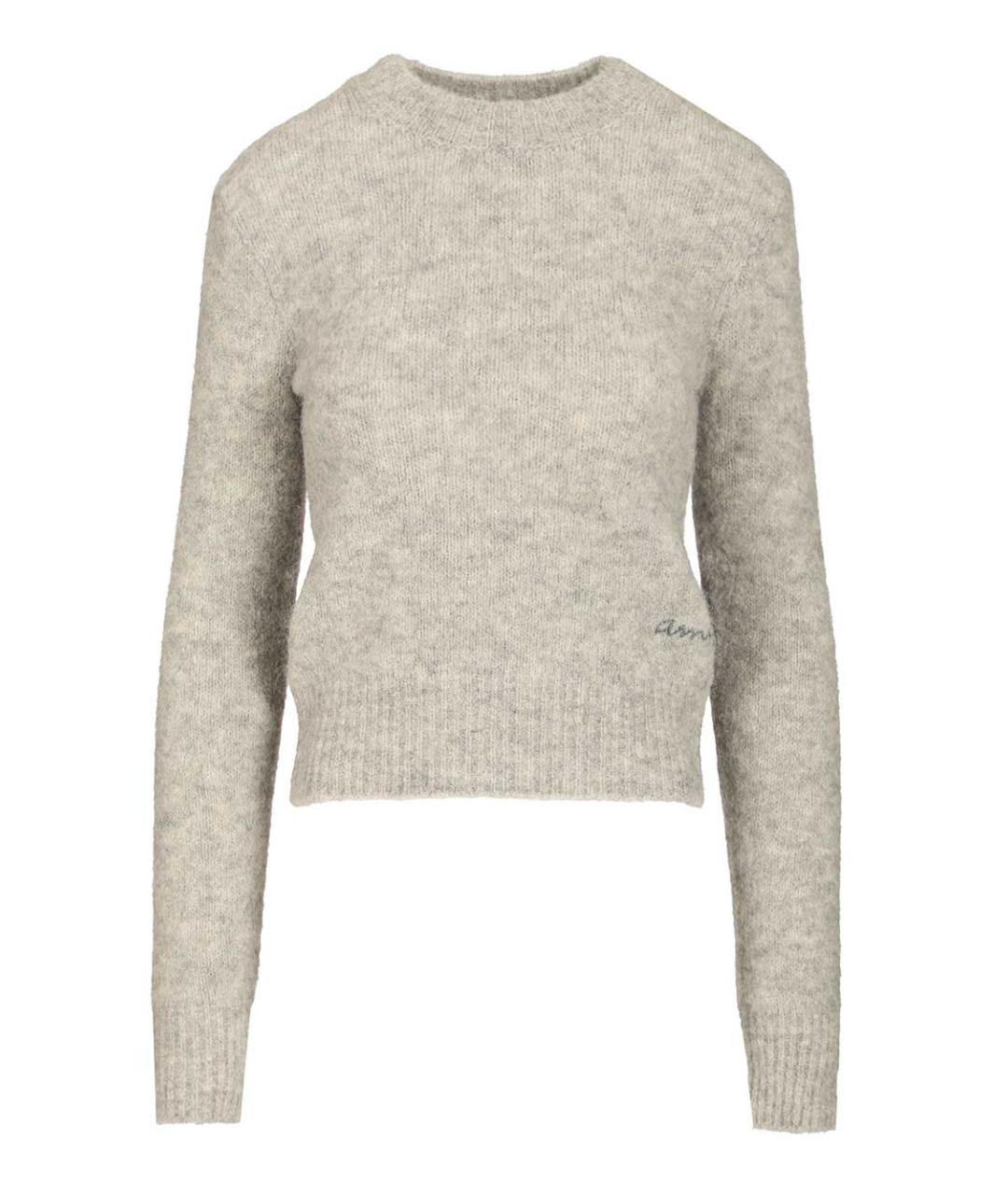 Ami Paris Серый шерстяной джемпер / свитер, фото 1