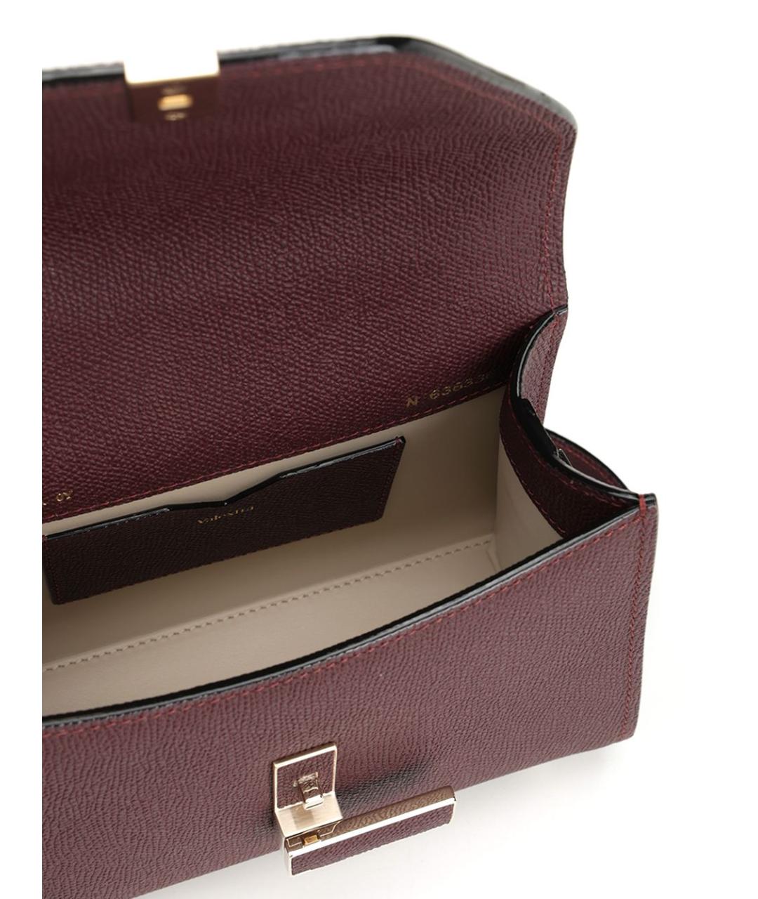 VALEXTRA Бордовая кожаная сумка тоут, фото 4