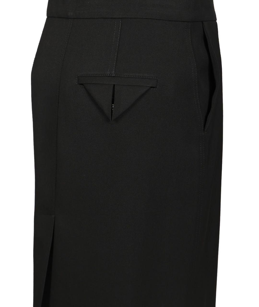 BOTTEGA VENETA Черная шерстяная юбка миди, фото 4