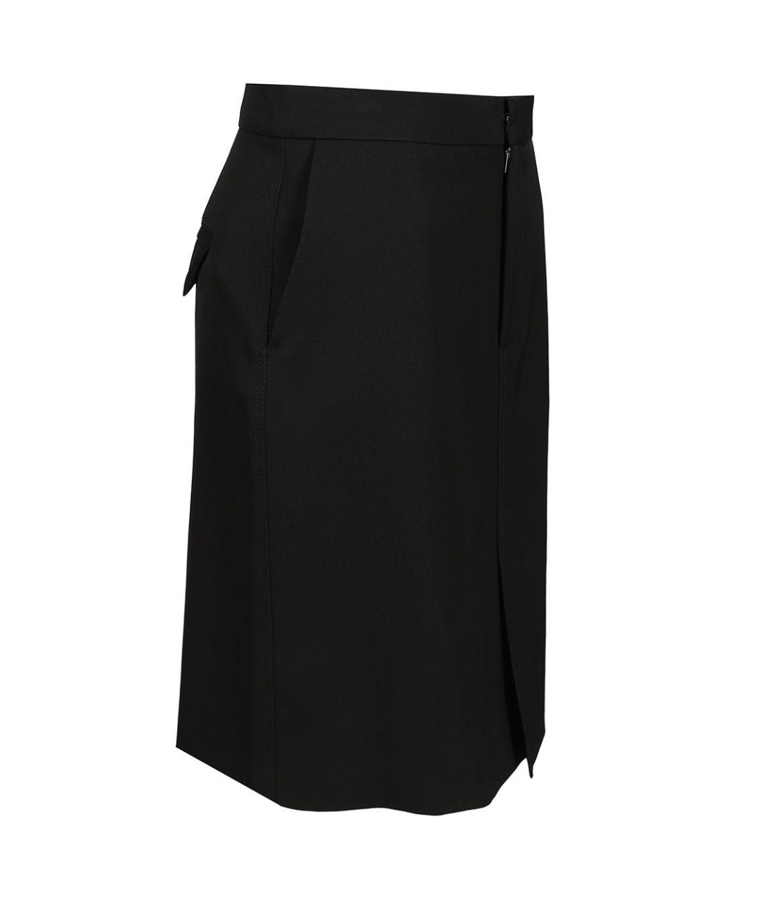 BOTTEGA VENETA Черная шерстяная юбка миди, фото 3