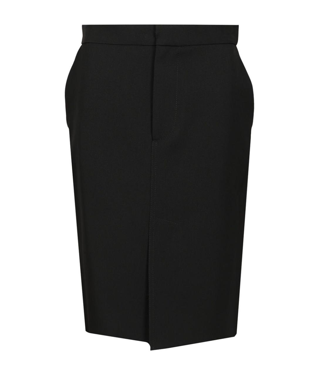 BOTTEGA VENETA Черная шерстяная юбка миди, фото 1