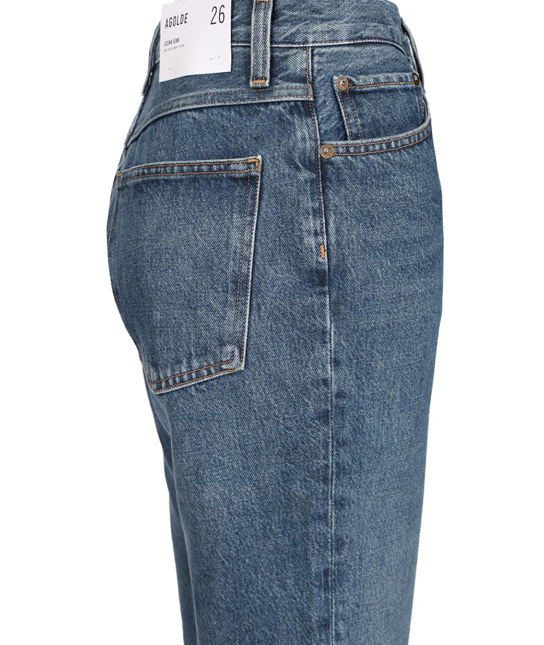 AGOLDE Синие хлопковые джинсы клеш, фото 3