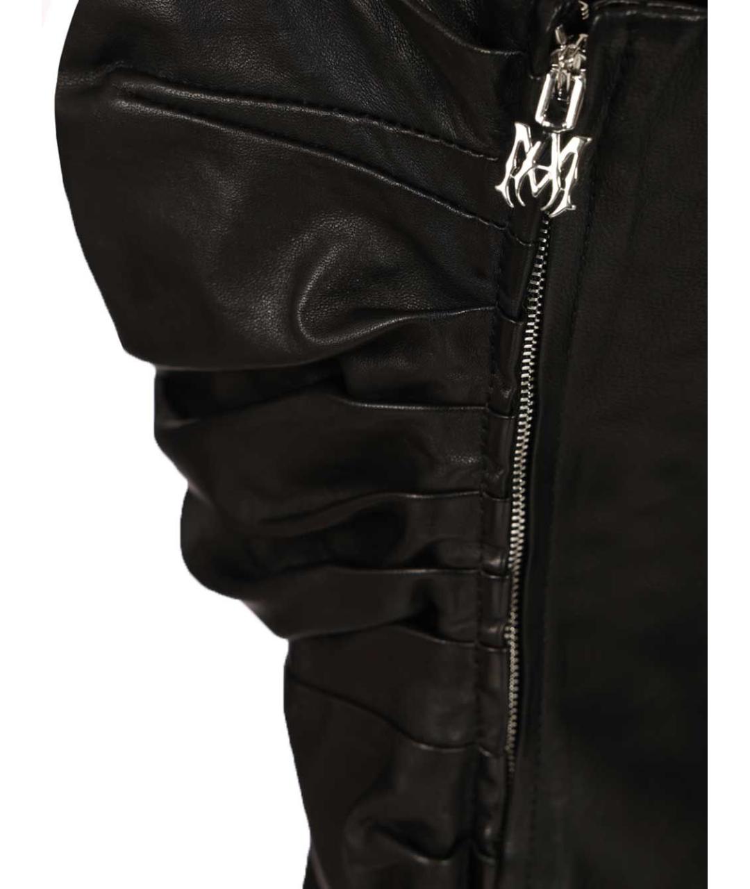 AMIRI Черное кожаное коктейльное платье, фото 3