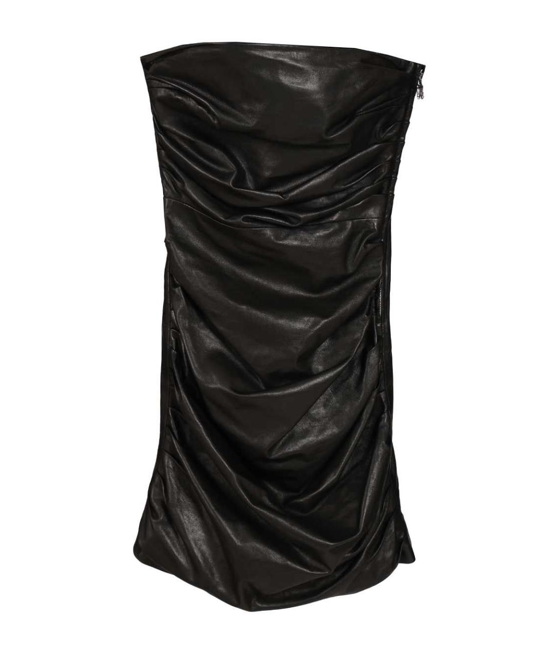 AMIRI Черное кожаное коктейльное платье, фото 1