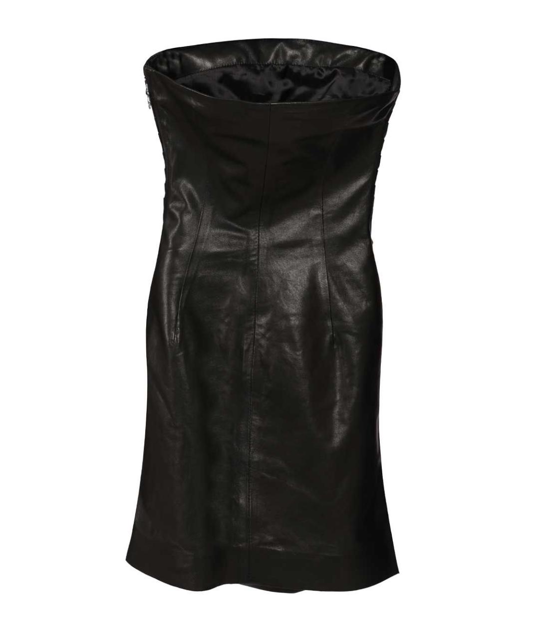 AMIRI Черное кожаное коктейльное платье, фото 2