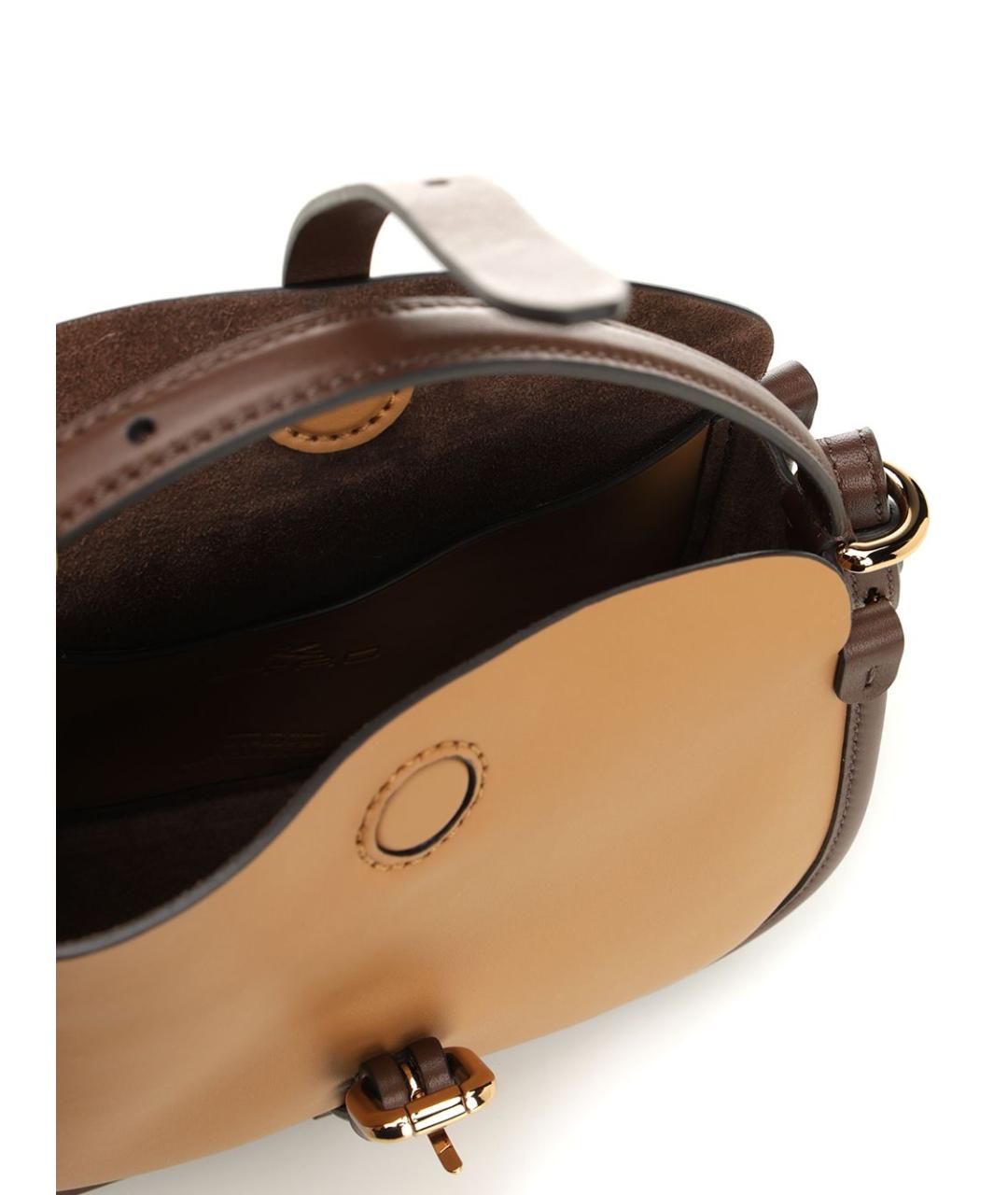 ETRO Бежевая кожаная сумка через плечо, фото 4