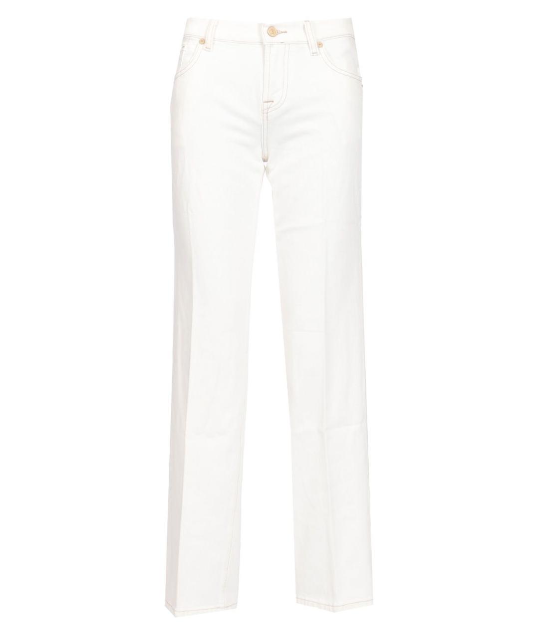 7 FOR ALL MANKIND Белые хлопковые прямые джинсы, фото 1