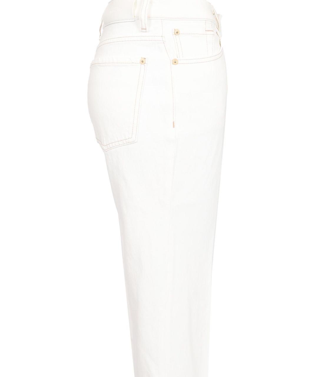 7 FOR ALL MANKIND Белые хлопковые прямые джинсы, фото 4