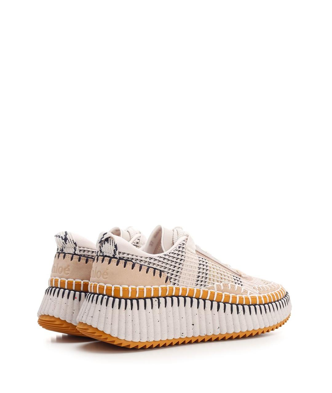 CHLOE Бежевые текстильные кроссовки, фото 3