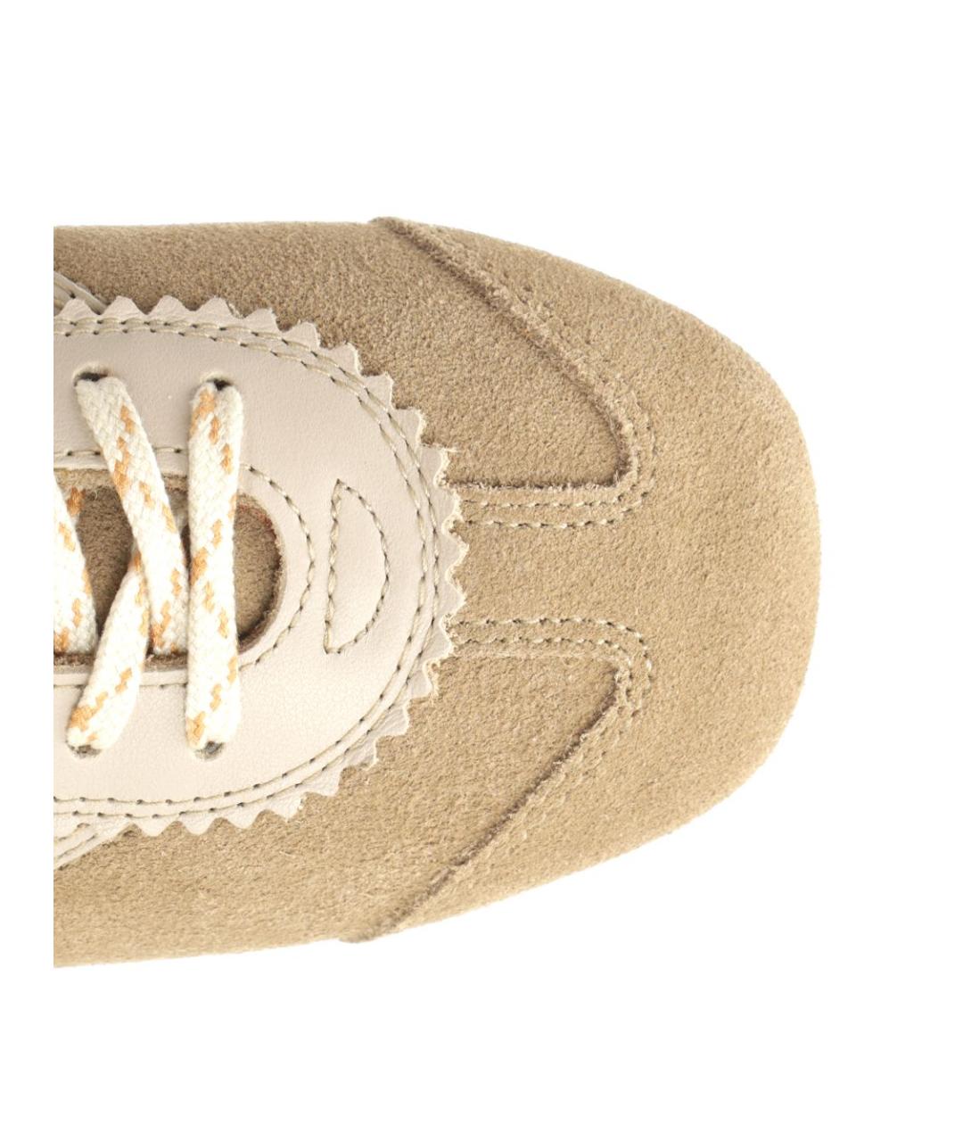 DRIES VAN NOTEN Бежевые замшевые кроссовки, фото 4