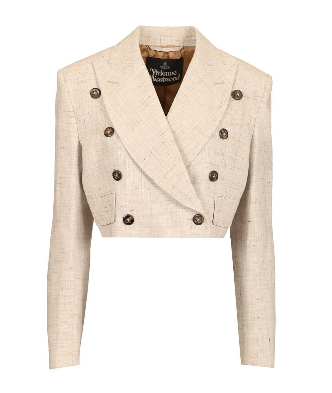 VIVIENNE WESTWOOD Бежевый вискозный жакет/пиджак, фото 1