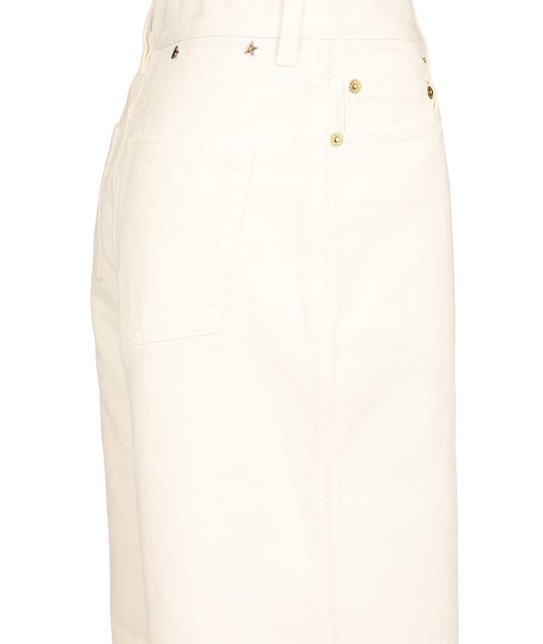 GOLDEN GOOSE DELUXE BRAND Белые хлопковые прямые джинсы, фото 4