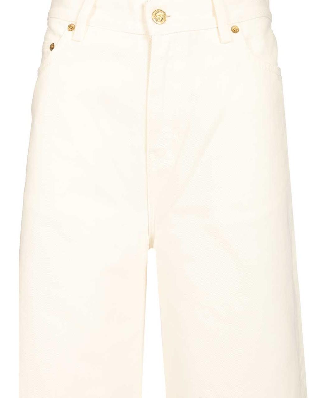 GOLDEN GOOSE DELUXE BRAND Белые хлопковые прямые джинсы, фото 3