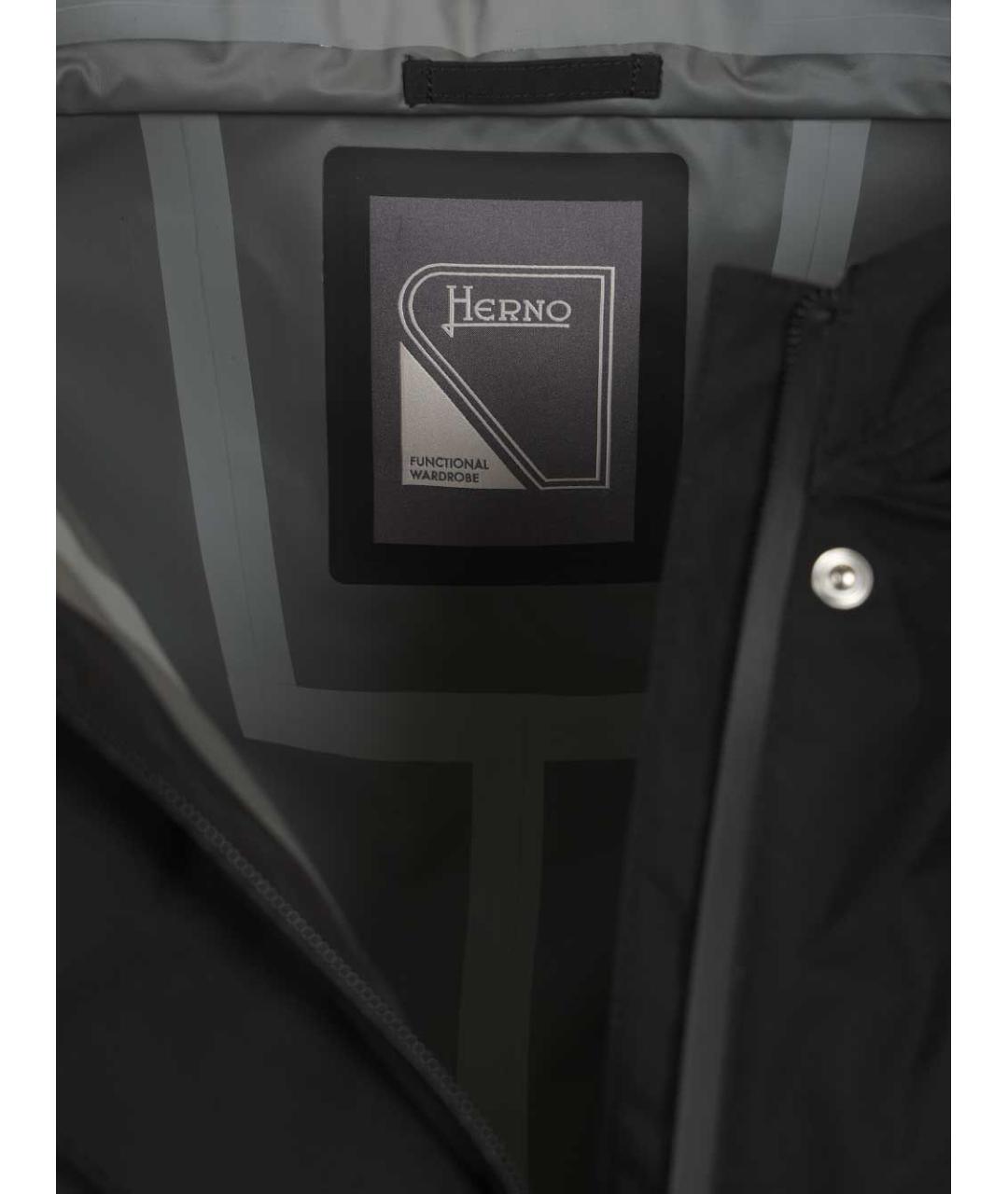 HERNO Черная полиэстеровая куртка, фото 7