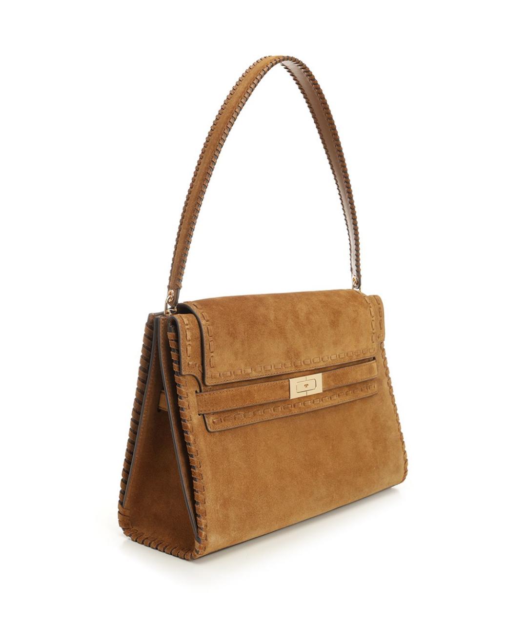 TORY BURCH Коричневая замшевая сумка через плечо, фото 2