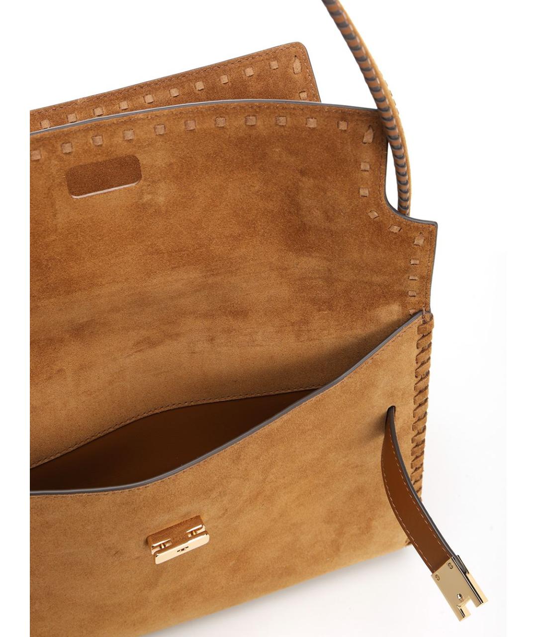 TORY BURCH Коричневая замшевая сумка через плечо, фото 5