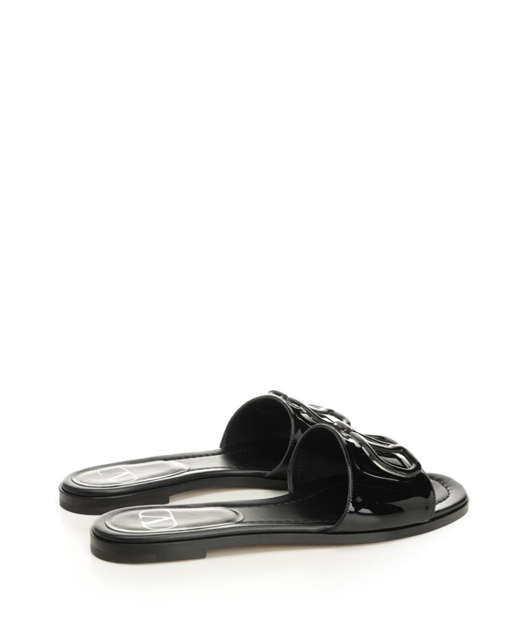 VALENTINO Черные шлепанцы из лакированной кожи, фото 3