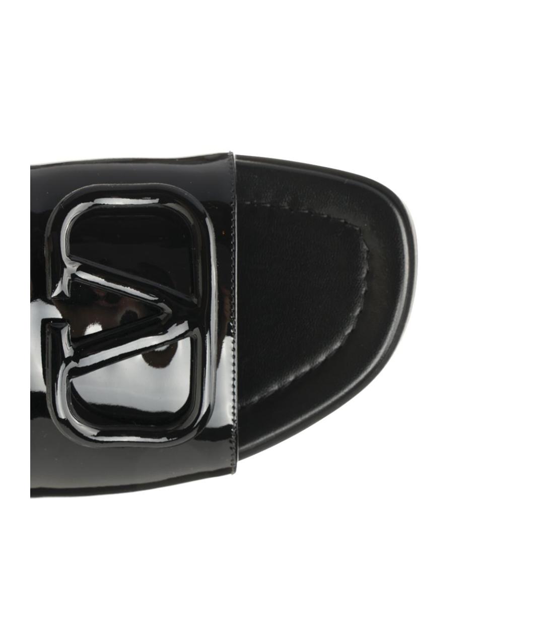 VALENTINO Черные шлепанцы из лакированной кожи, фото 4