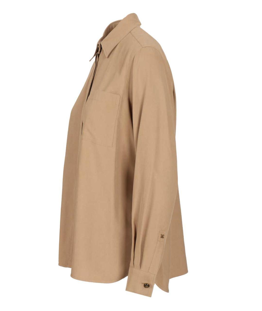 MAX MARA Бежевая шелковая рубашка, фото 3