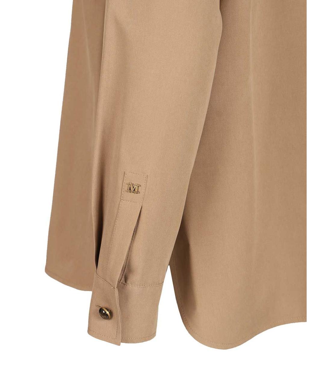 MAX MARA Бежевая шелковая рубашка, фото 5