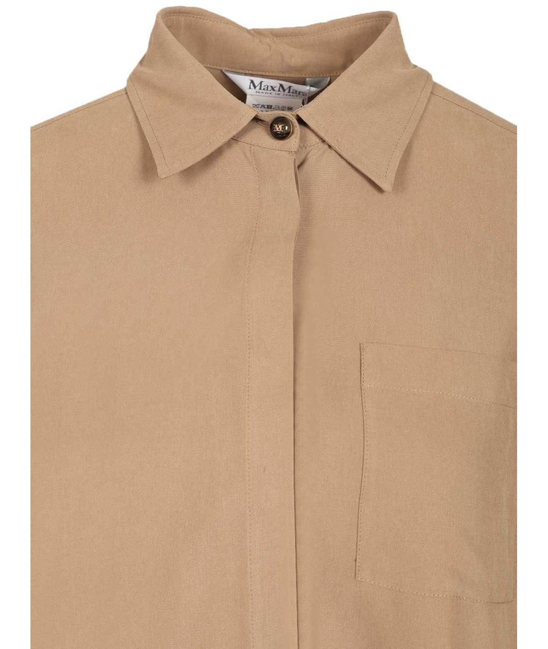 MAX MARA Бежевая шелковая рубашка, фото 4