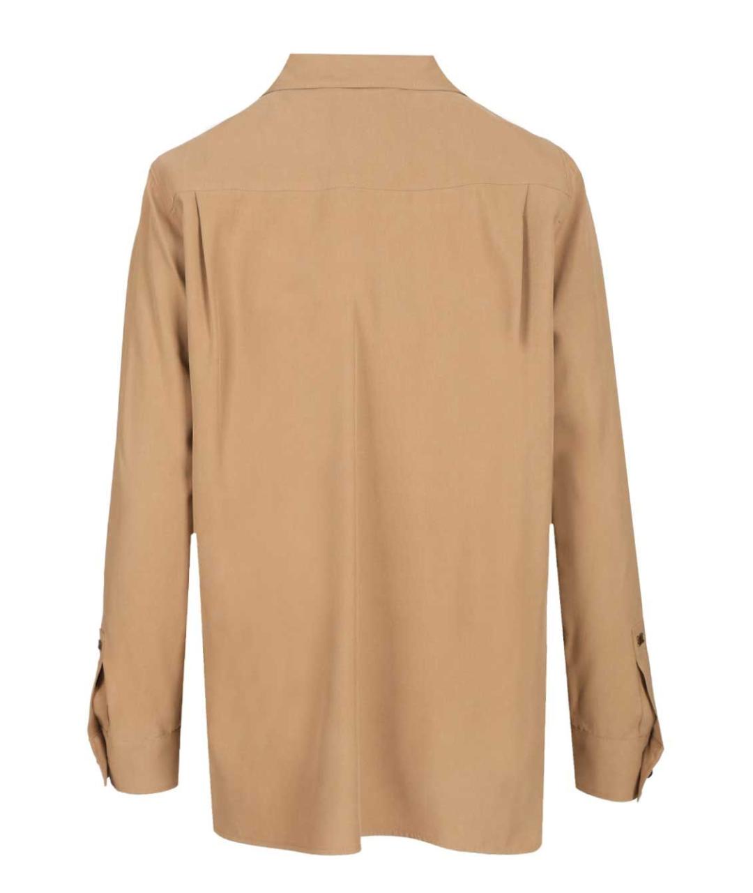 MAX MARA Бежевая шелковая рубашка, фото 2