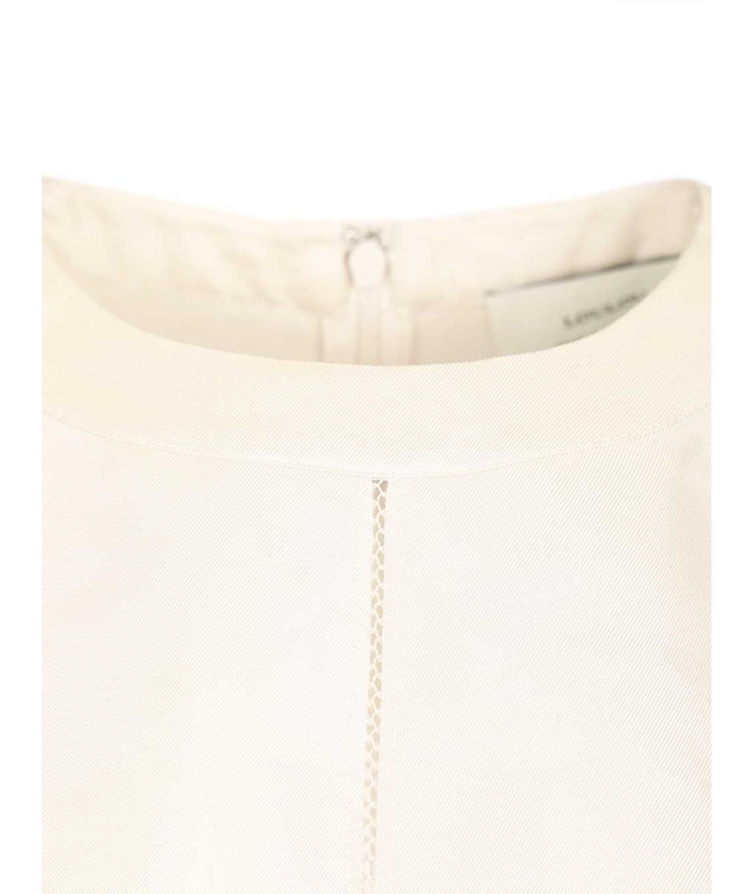 LOULOU STUDIO Белая шелковая футболка, фото 4