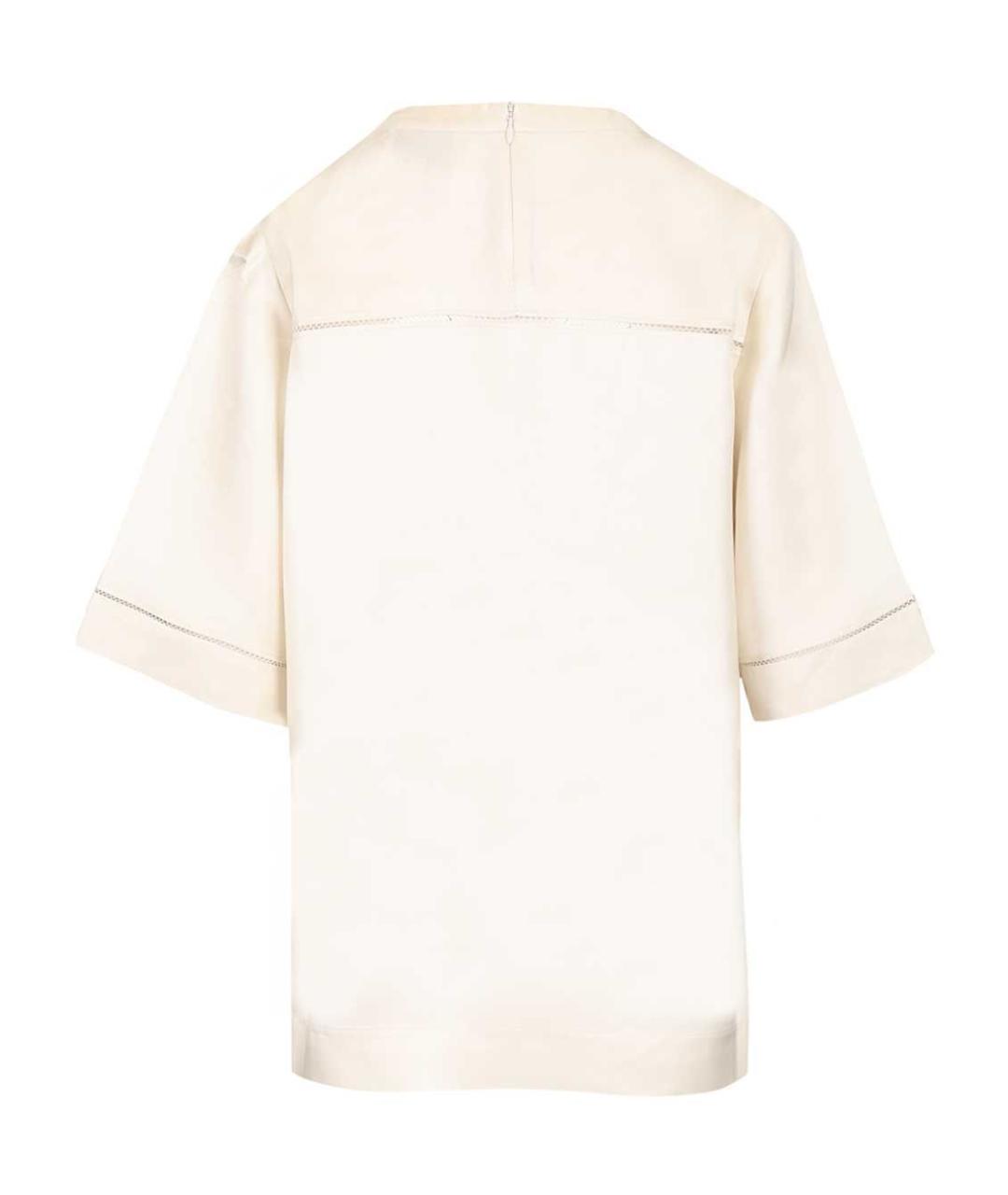 LOULOU STUDIO Белая шелковая футболка, фото 2