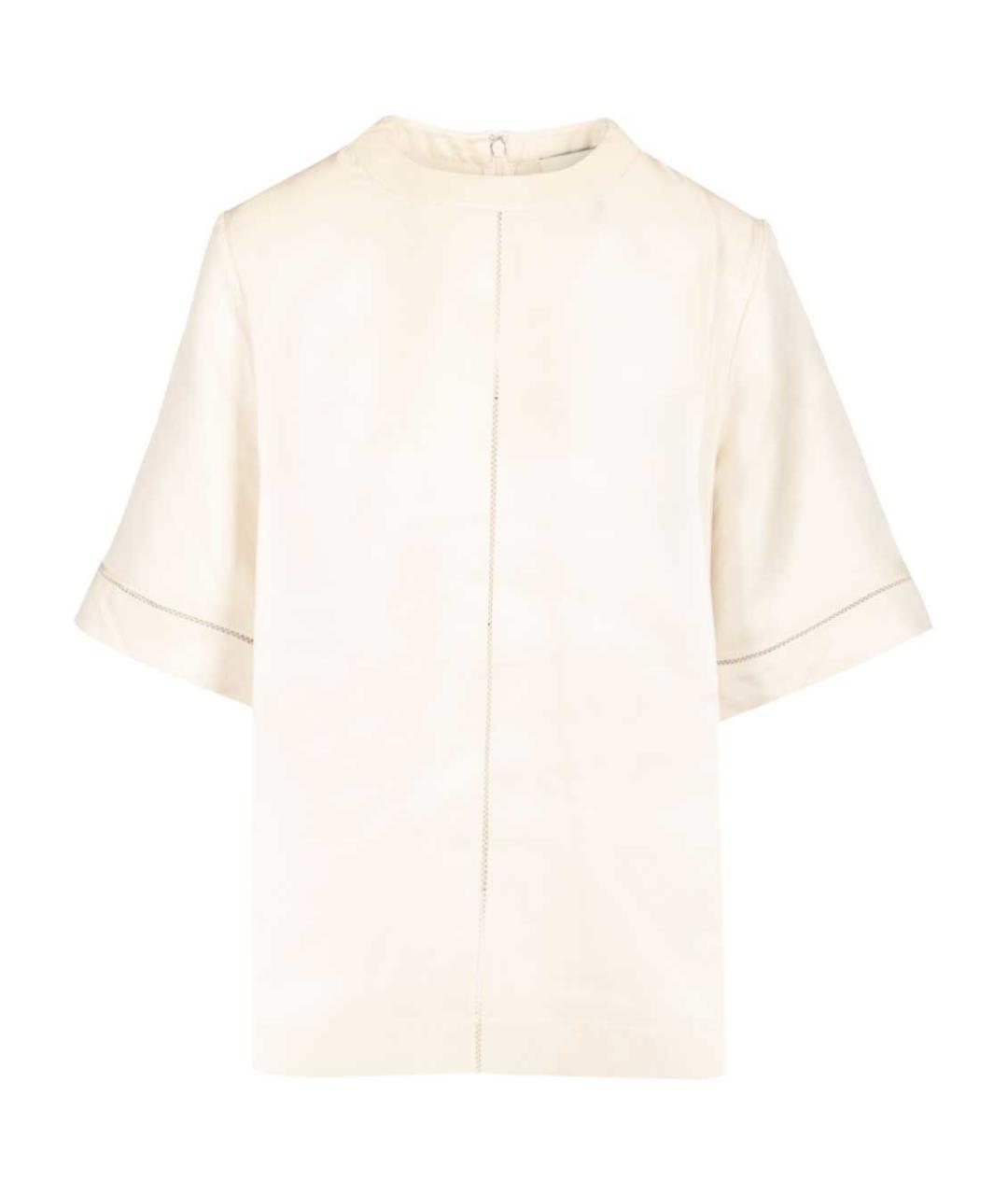 LOULOU STUDIO Белая шелковая футболка, фото 1